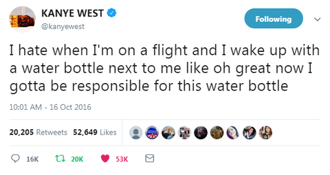 @Kanye West - "I Gotta Be Responsible For This Water Bottle"