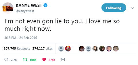 @Kanye West - "I Love Me So Much Right Now"