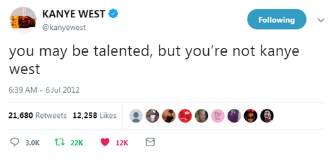 @Kanye West - "You May Be Talented But You're Not Kanye West"